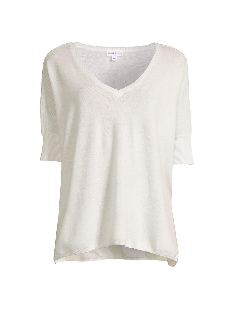 Womens Pow Pow Cashmere Short-Sleeve Sweater Product Image