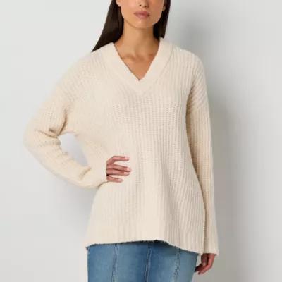 a.n.a Tall Womens V Neck Long Sleeve Pullover Sweater Product Image