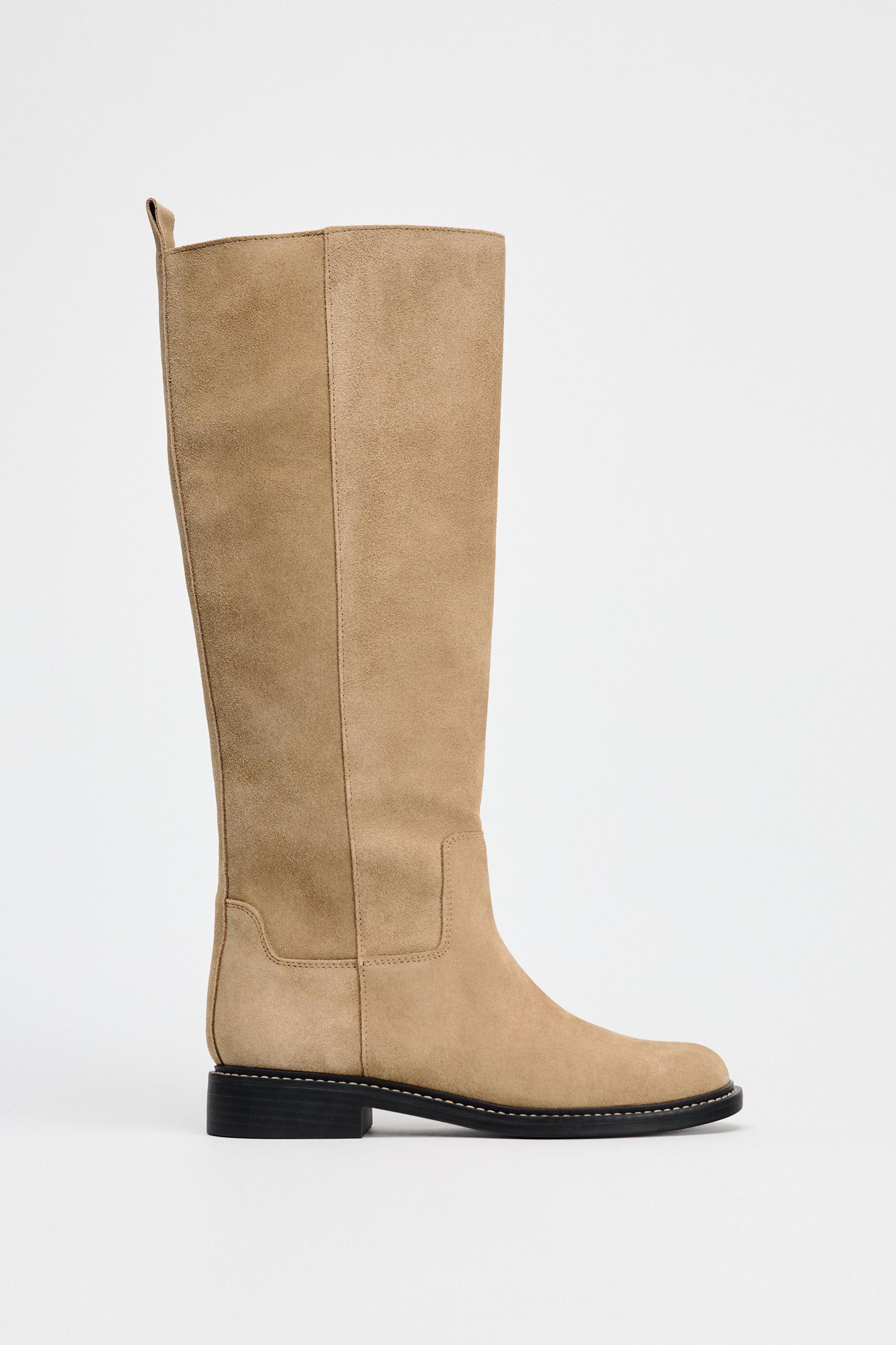 FLAT SUEDE BOOTS WITH INTERIOR LINING product image