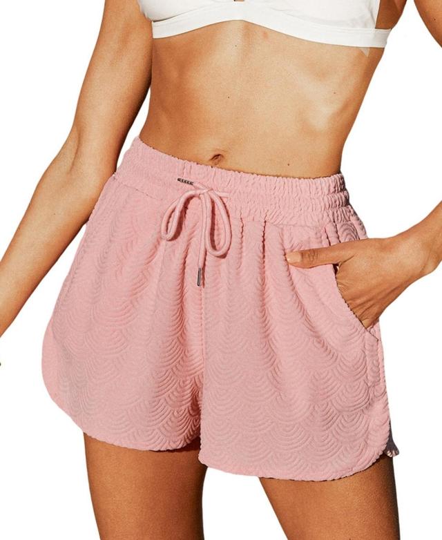 Cupshe Womens Pink Drawstring Waist Wide Leg Shorts Product Image