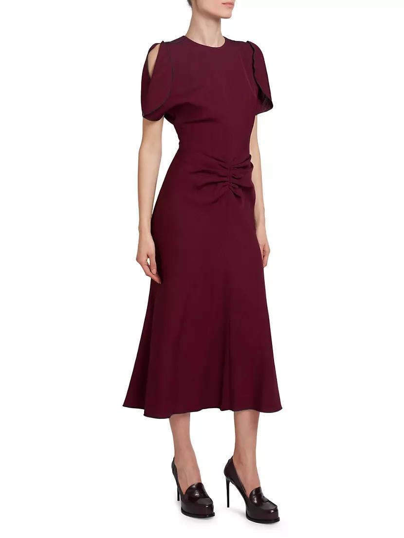 Gathered-Waist Midi-Dress Product Image