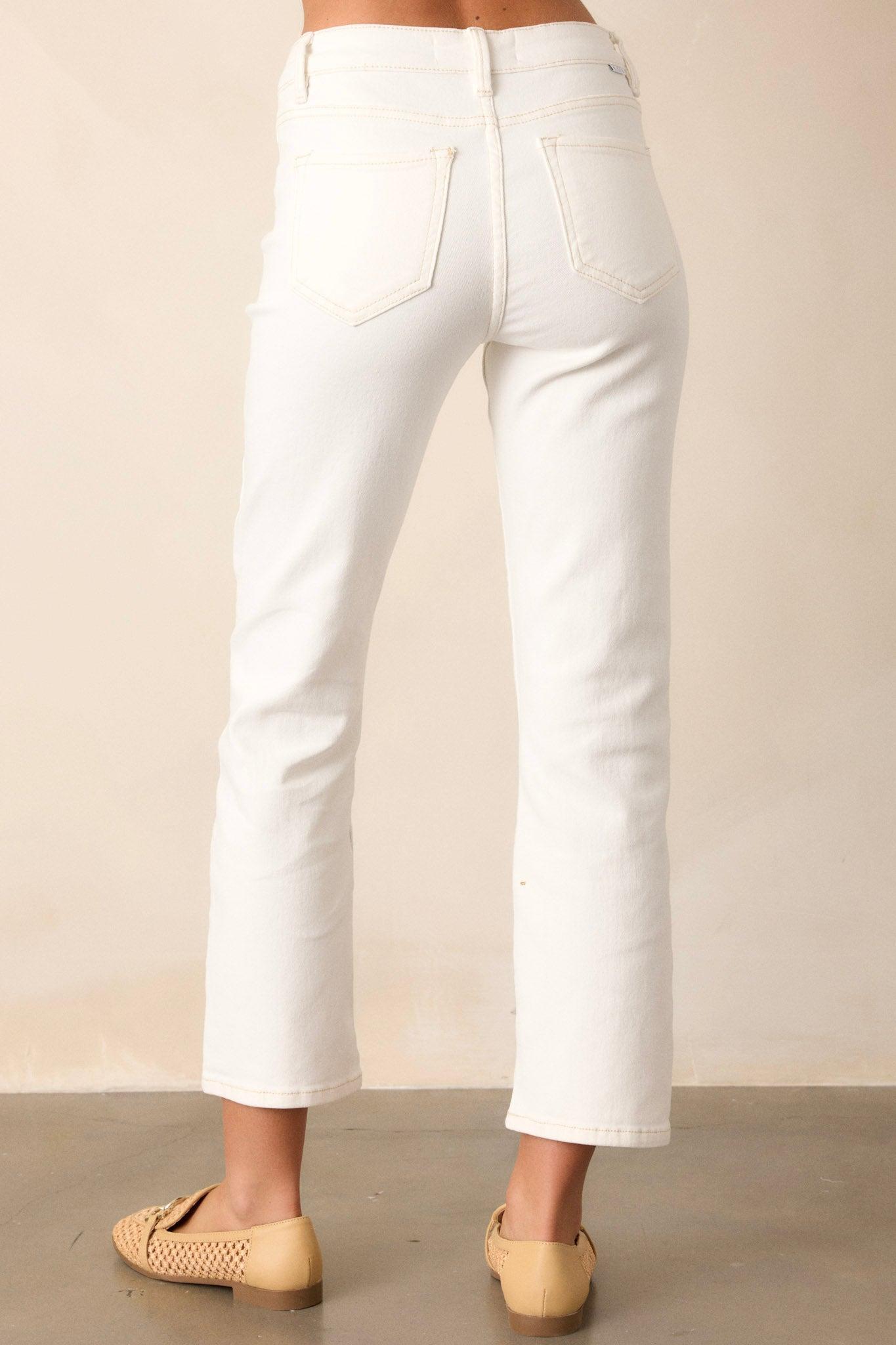 All My Life White High Waisted Straight Leg Jeans Product Image