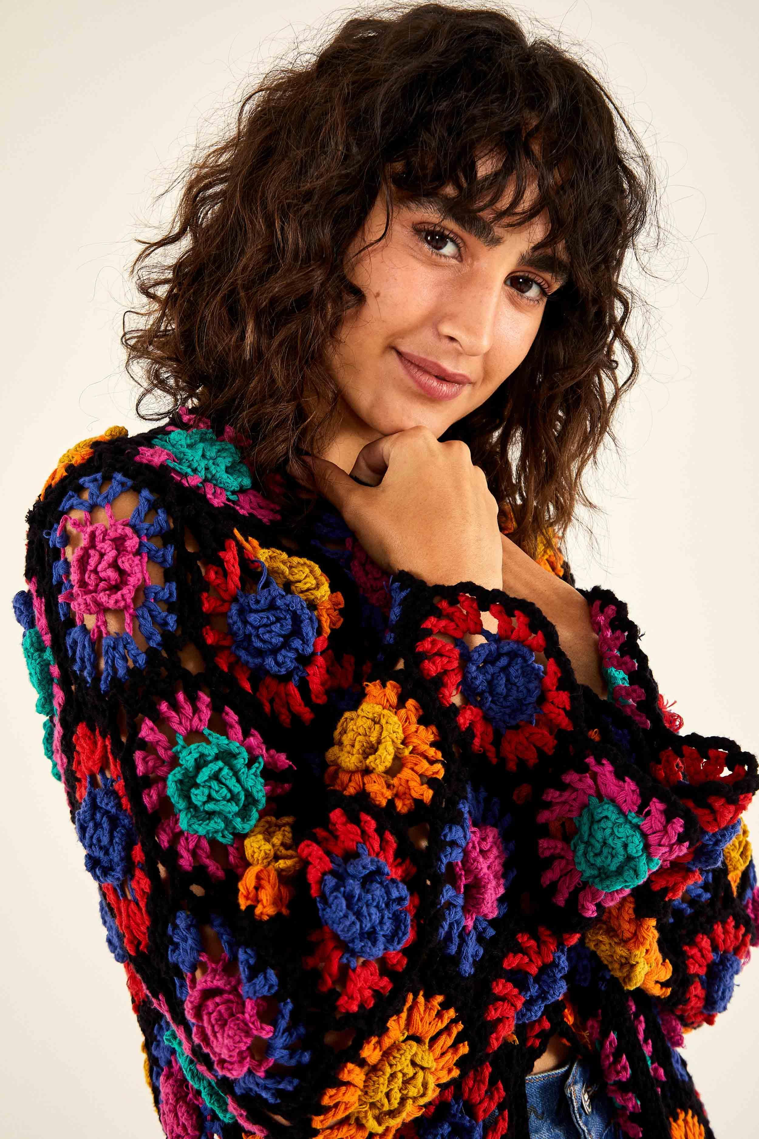 Crochet Flowers Cardigan Product Image