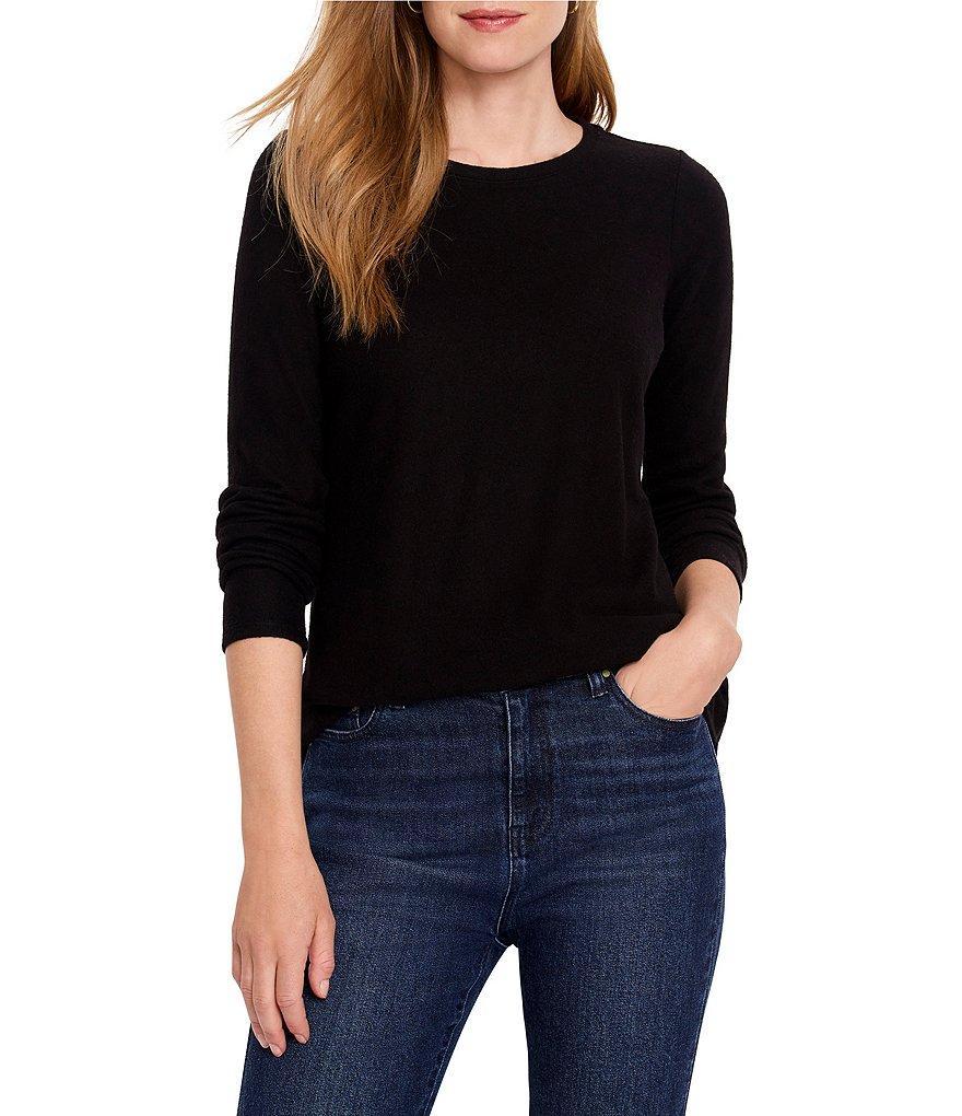 NIC + ZOE NZT Cozy Jersey Round Neck Long Sleeve Shirttail Tee Product Image