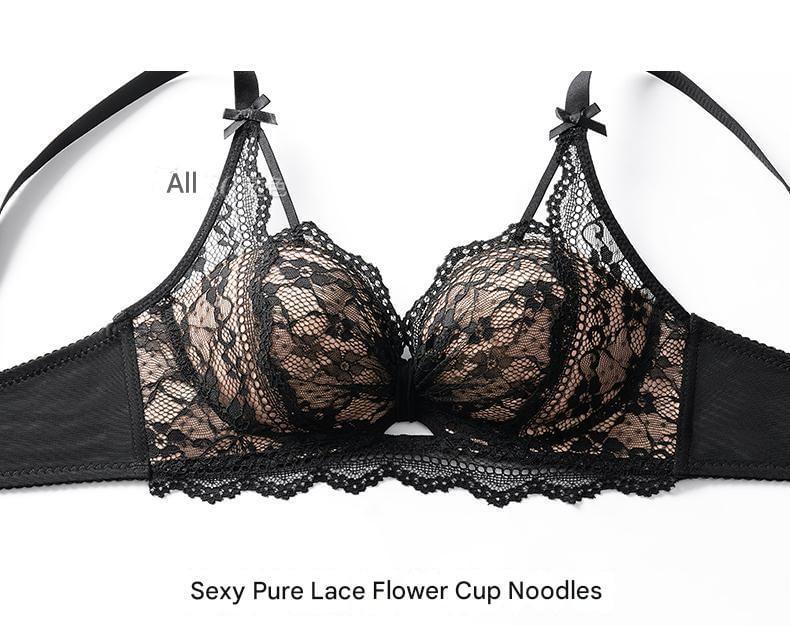 Cutout Lace Wireless Bra / Panty / Set Product Image