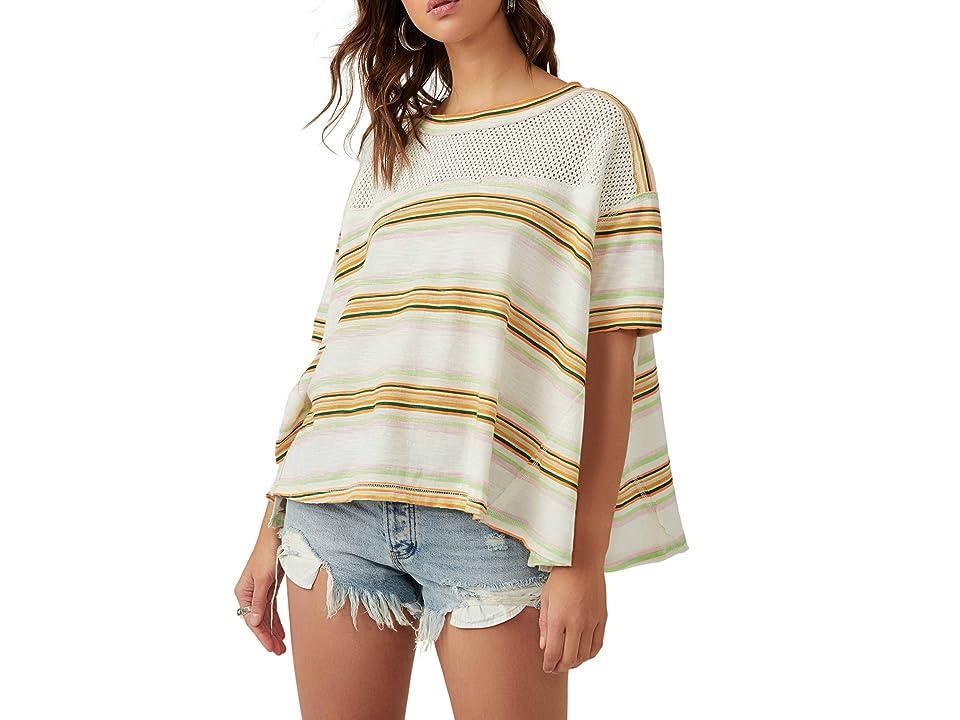 Free People Beach Dreamin Tee (Ivory Combo) Women's Clothing Product Image