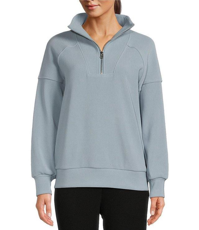 Varley Rhea Relaxed Stand Collar Long Sleeve Drop Shoulder Quarter Zip Pullover Product Image