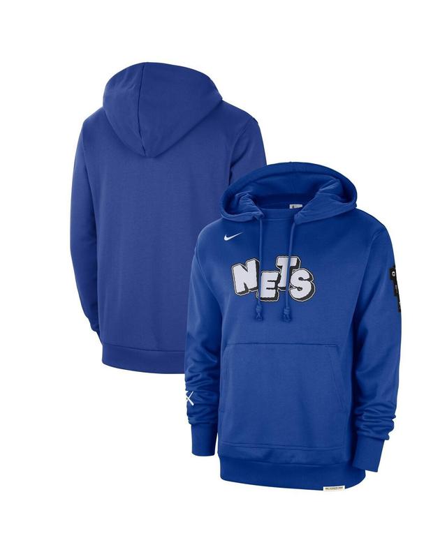 Mens Nike Blue Distressed Brooklyn Nets 2023/24 City Edition Courtside Standard Issue Pullover Hoodie Product Image