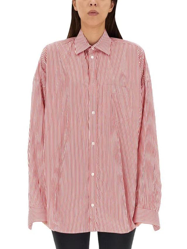 BALENCIAGA Shirt With Logo In Rosso Product Image