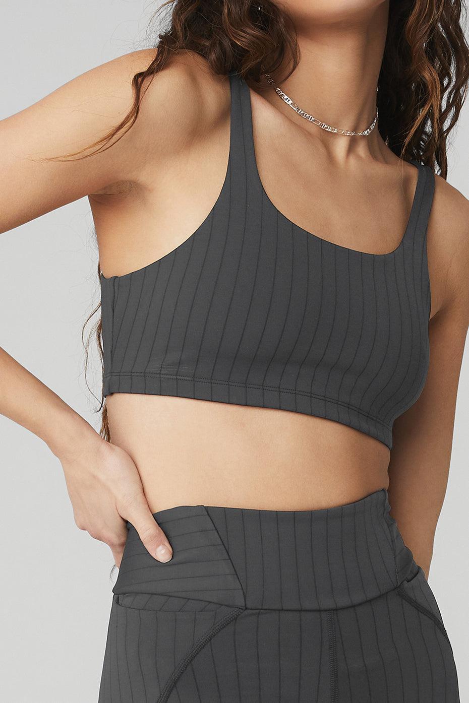 Pinstripe Bra - Anthracite/Black Female Product Image