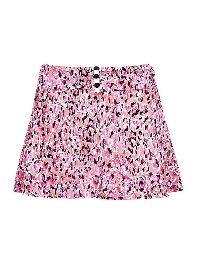 Womens Pretty Wild Printed Flare Miniskirt Product Image