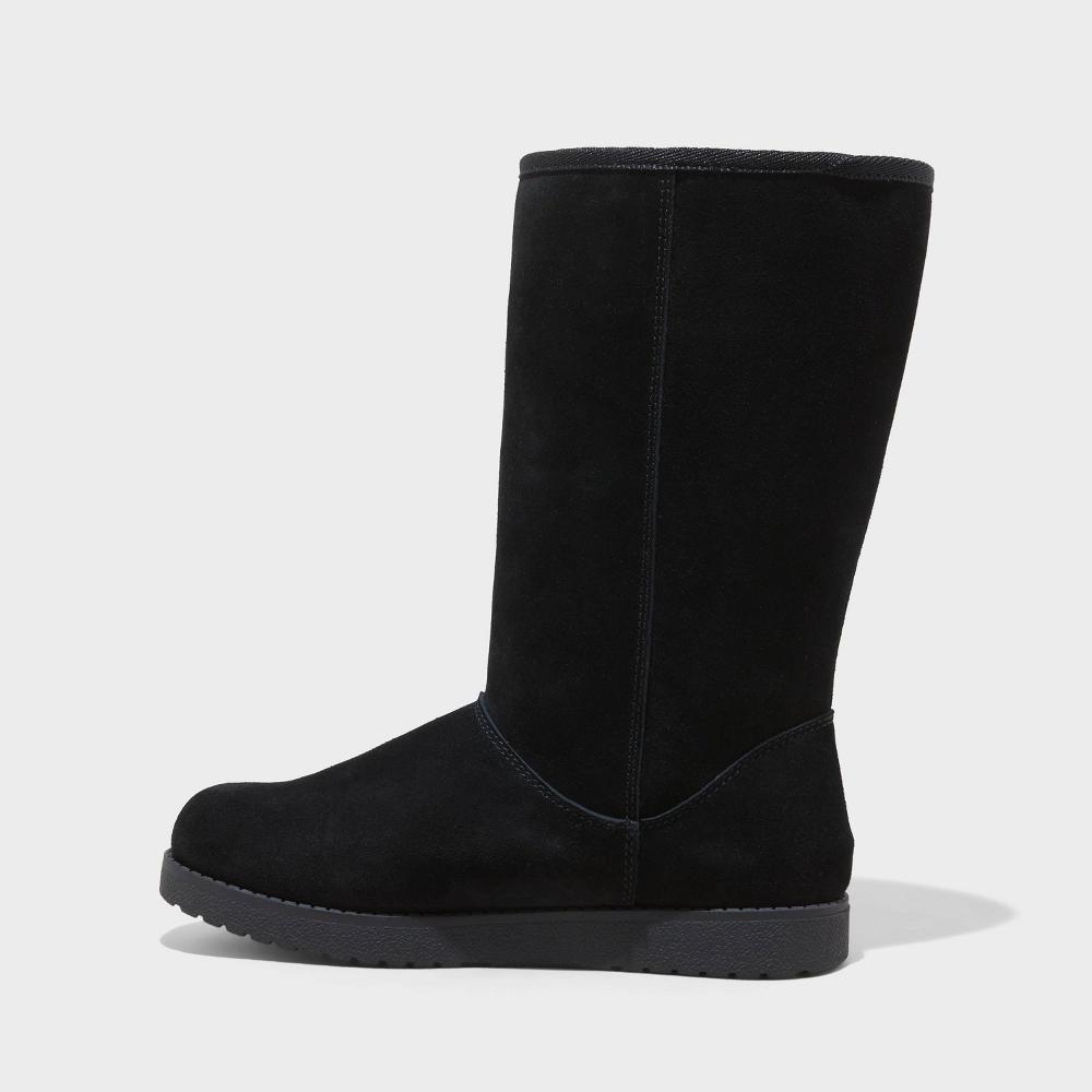 Women's Sarah Suede Shearling Winter Boots - Universal Thread™ Black 10 Product Image