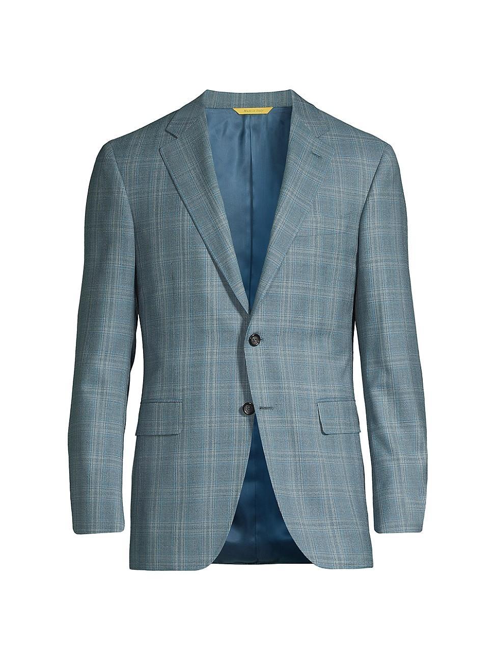 Mens Prince of Wales Check Wool-Blend Blazer Product Image