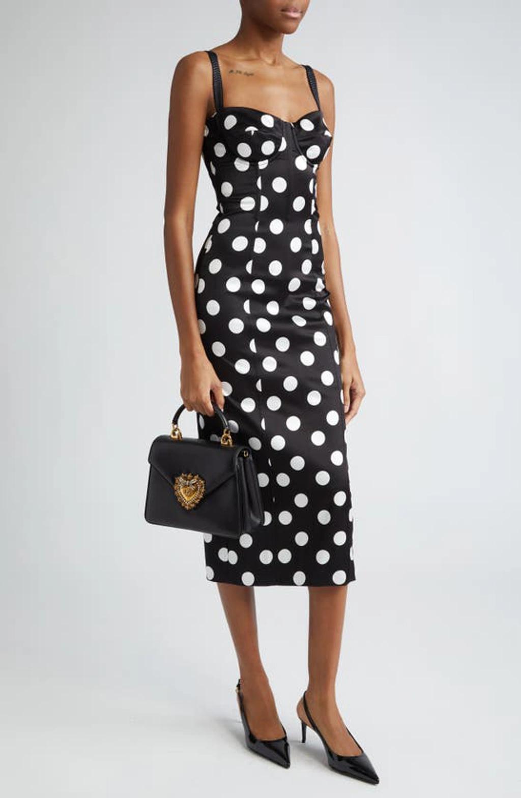 DOLCE & GABBANA Polka Dot-print Satin Dress Product Image