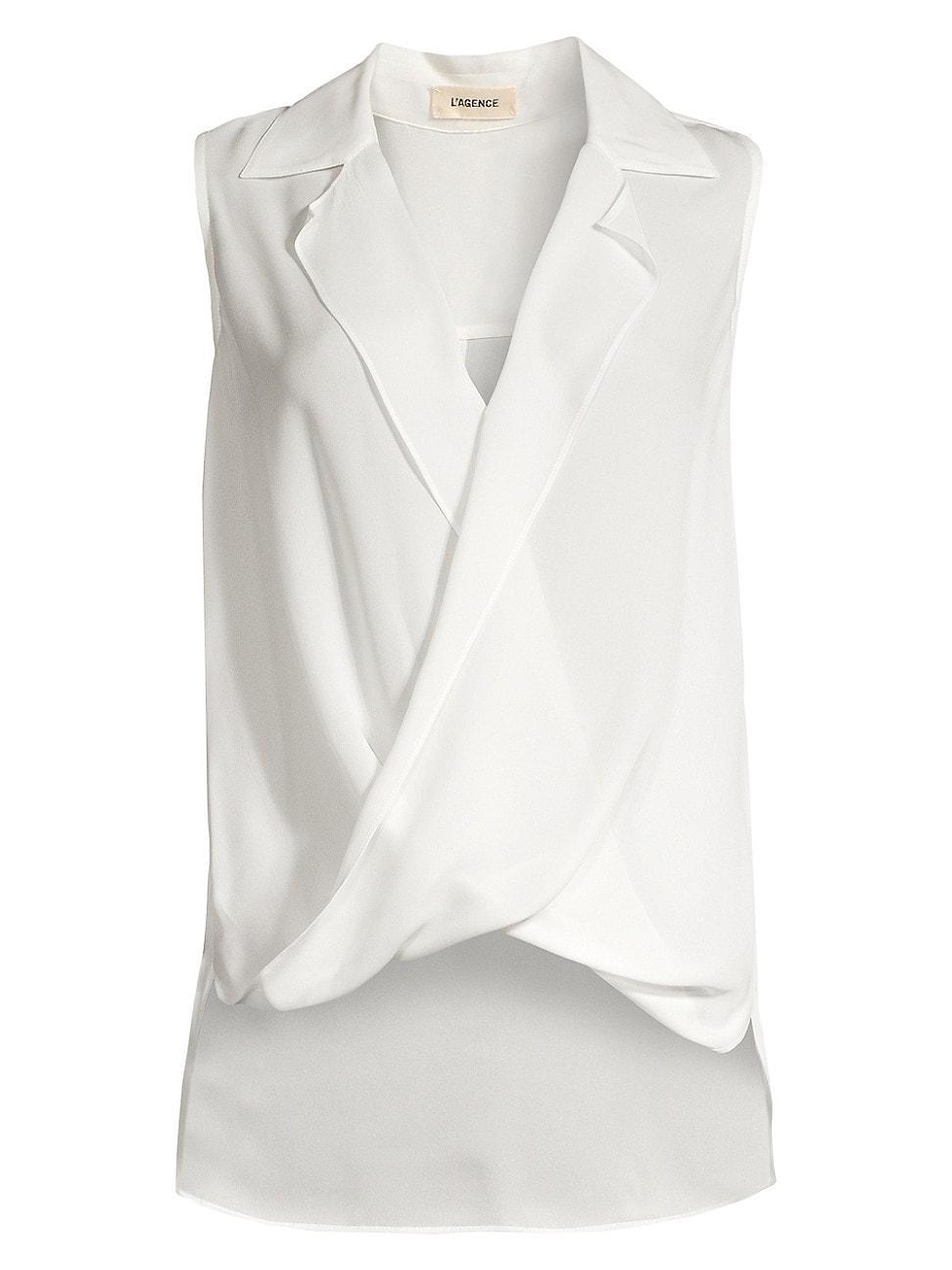 Womens Freja Draped Silk Blouse Product Image