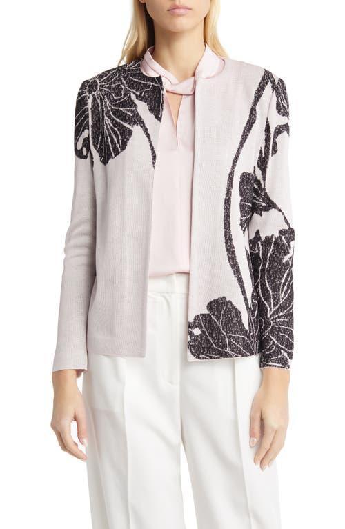 Misook Statement Floral Jacquard Knit Jacket Product Image