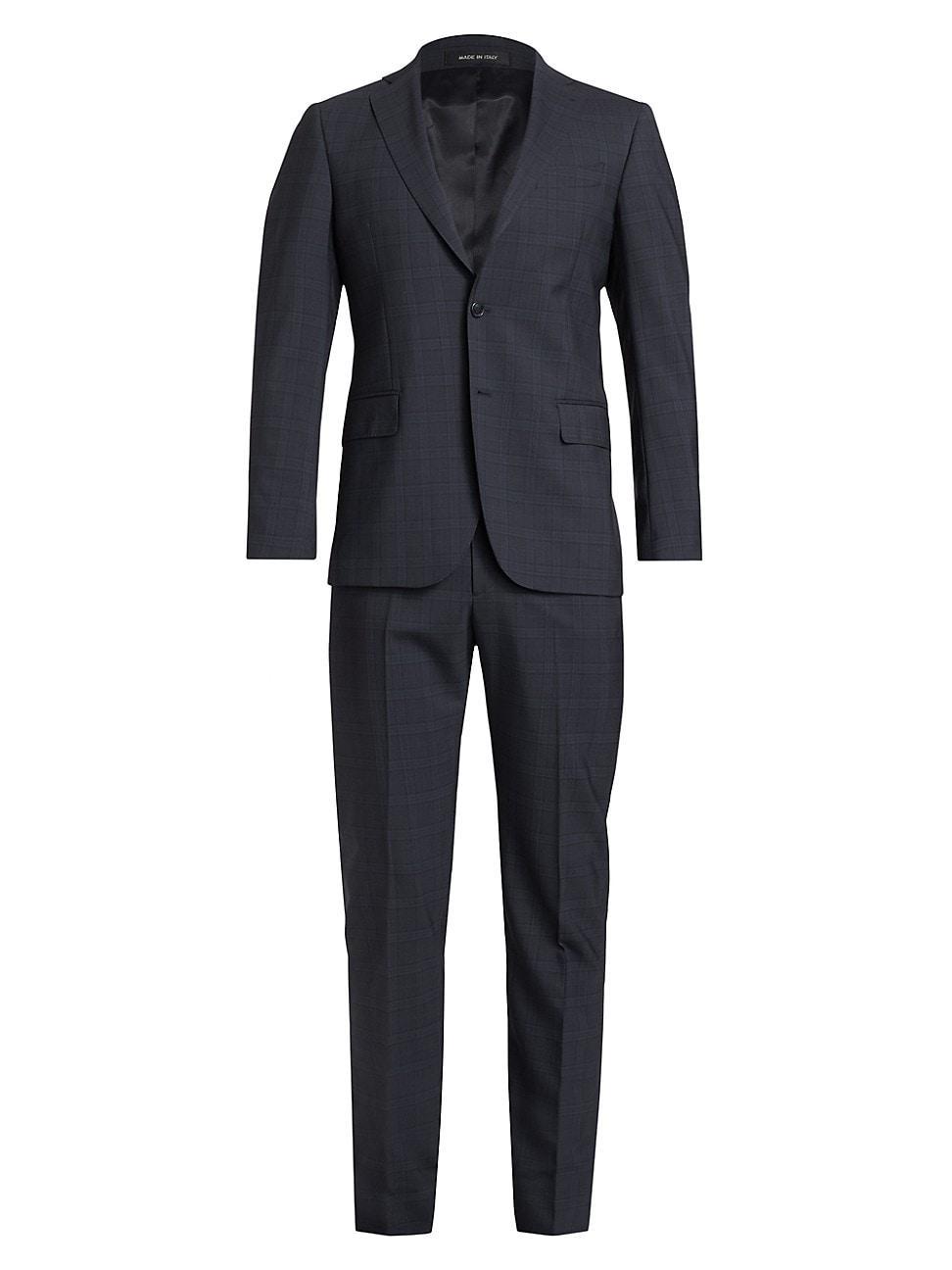 Mens COLLECTION Plaid Wool Single-Breasted Suit Product Image