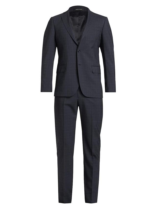 Mens COLLECTION Plaid Wool Single-Breasted Suit Product Image