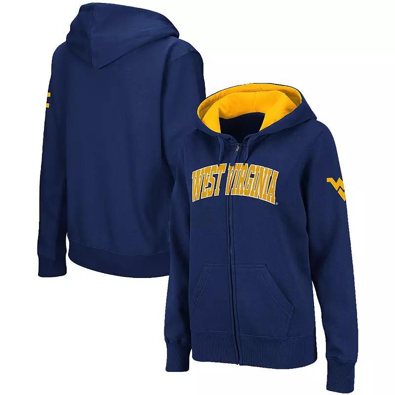 Womens Stadium Athletic West Virginia Mountaineers Arched Name Full-Zip Hoodie Blue Product Image