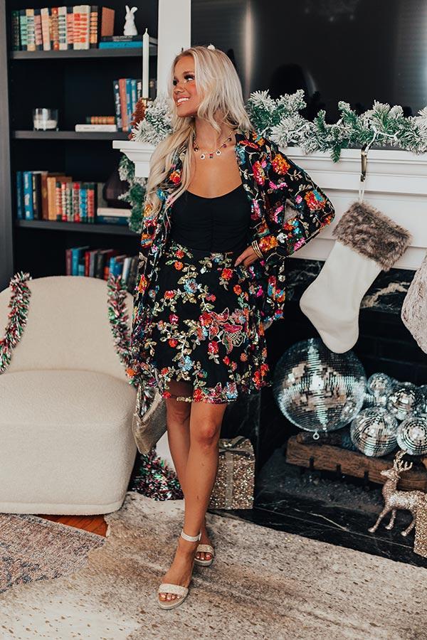 Fan of Floral Sequin Skirt Product Image