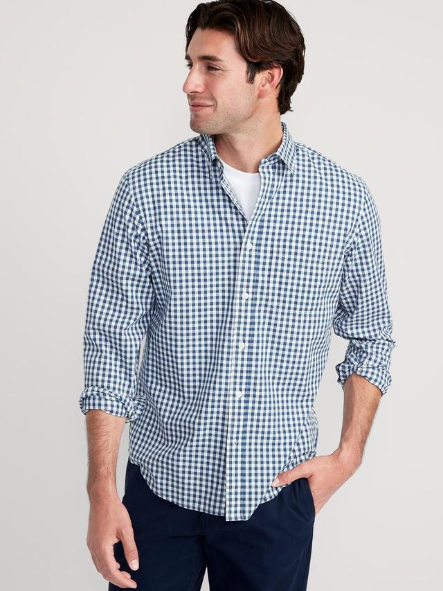 Old Navy Regular-Fit Built-In Flex Patterned Everyday Shirt for Men - Red/Blue - male - Size: M Product Image