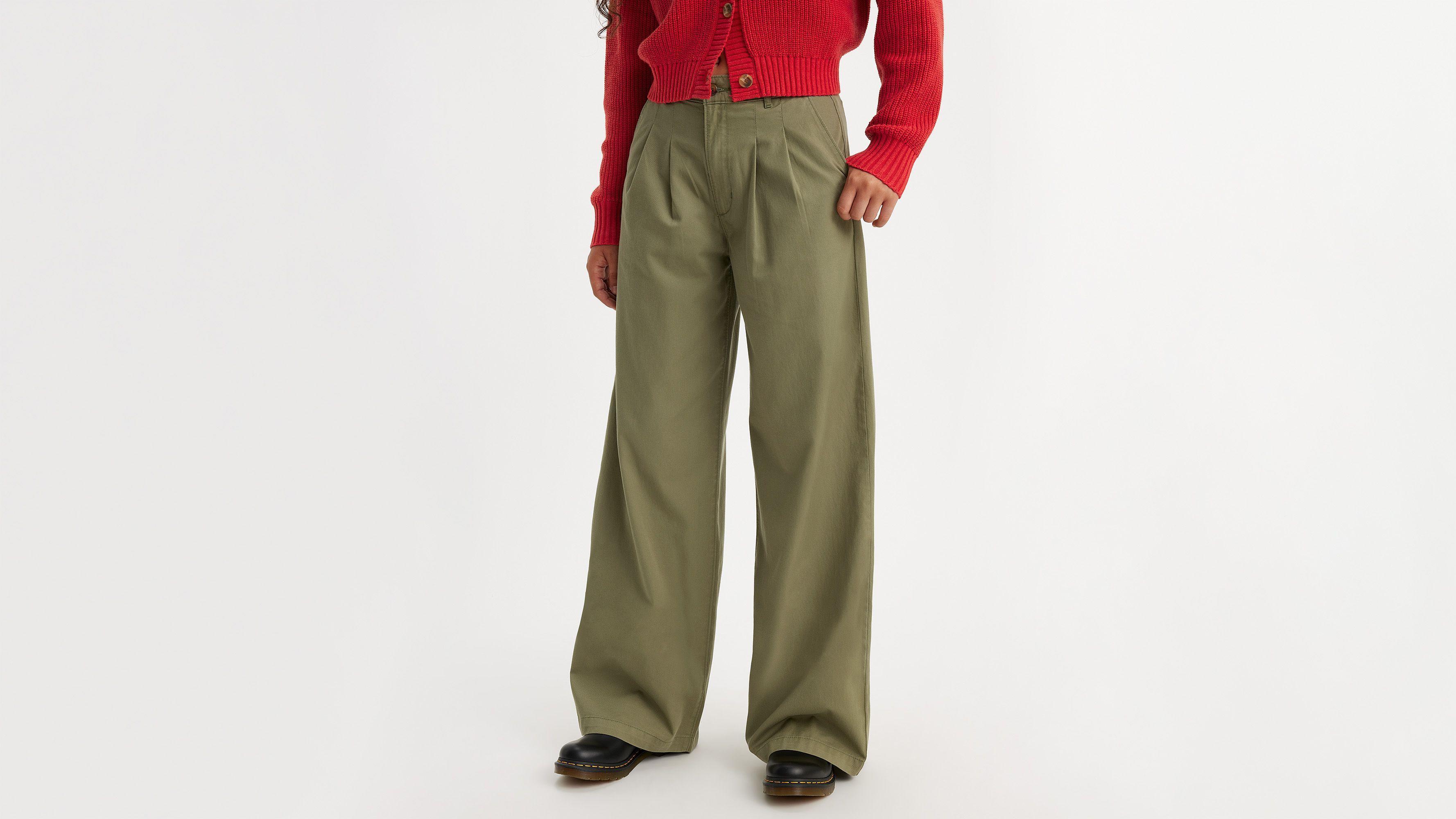 Pleated Wide Leg Women's Trouser Pants Product Image