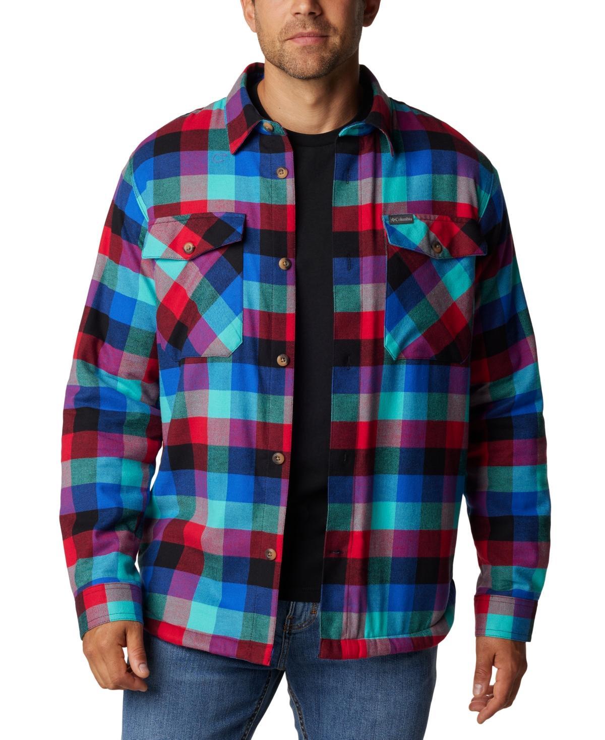 Columbia Mens Plaid Sherpa-Lined Shirt Jacket Product Image