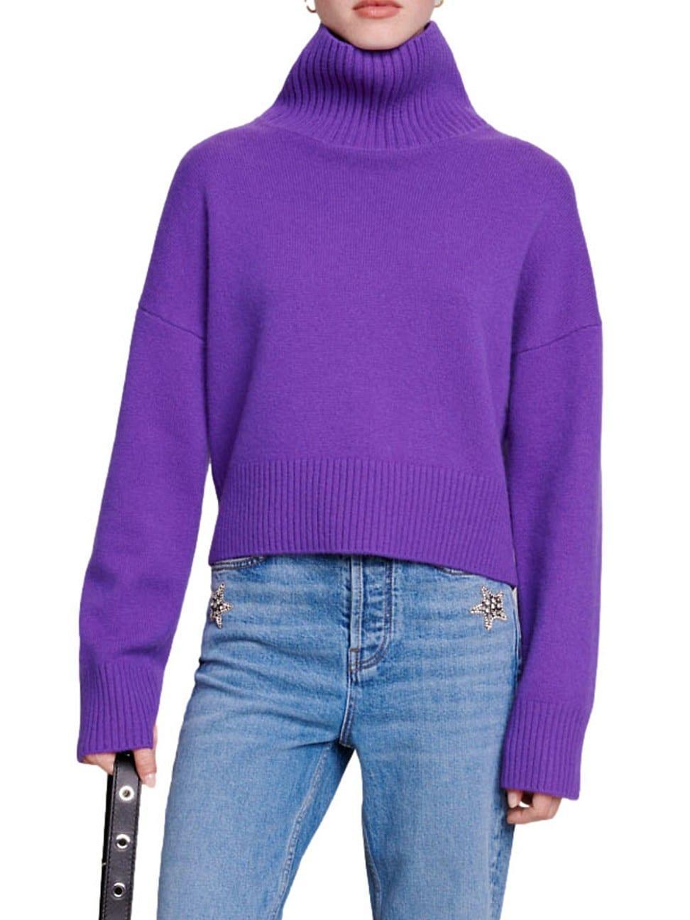 Womens Purple Cashmere Sweater Product Image