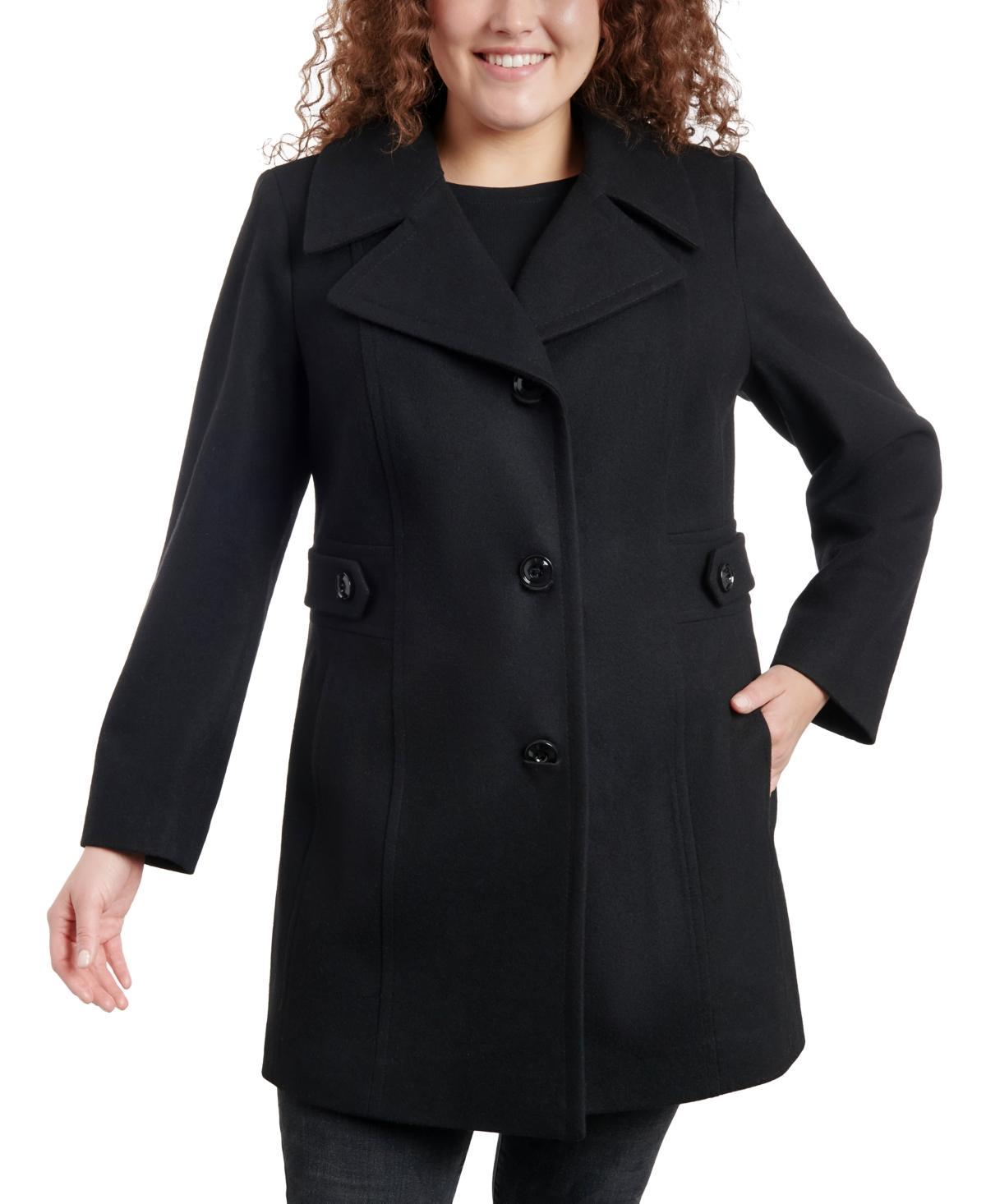 Anne Klein Plus Size Single-Breasted Peacoat, Created for Macys Product Image