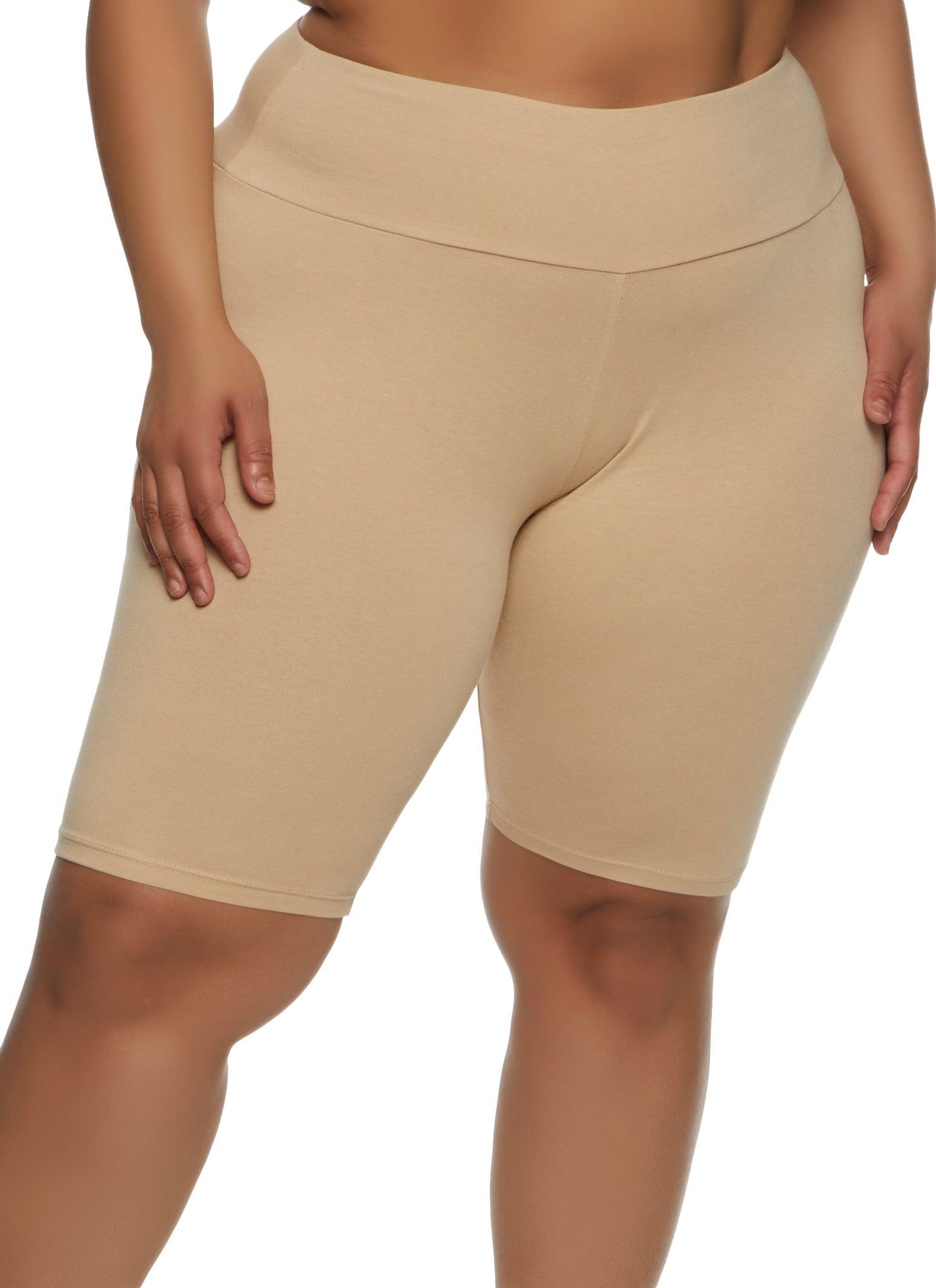 Womens Plus Size High Waisted Bike Shorts Product Image