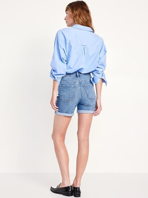 High-Waisted Wow Jean Shorts -- 5-inch inseam Product Image