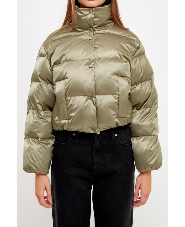 Womens Puffer Cropped Jacket Product Image