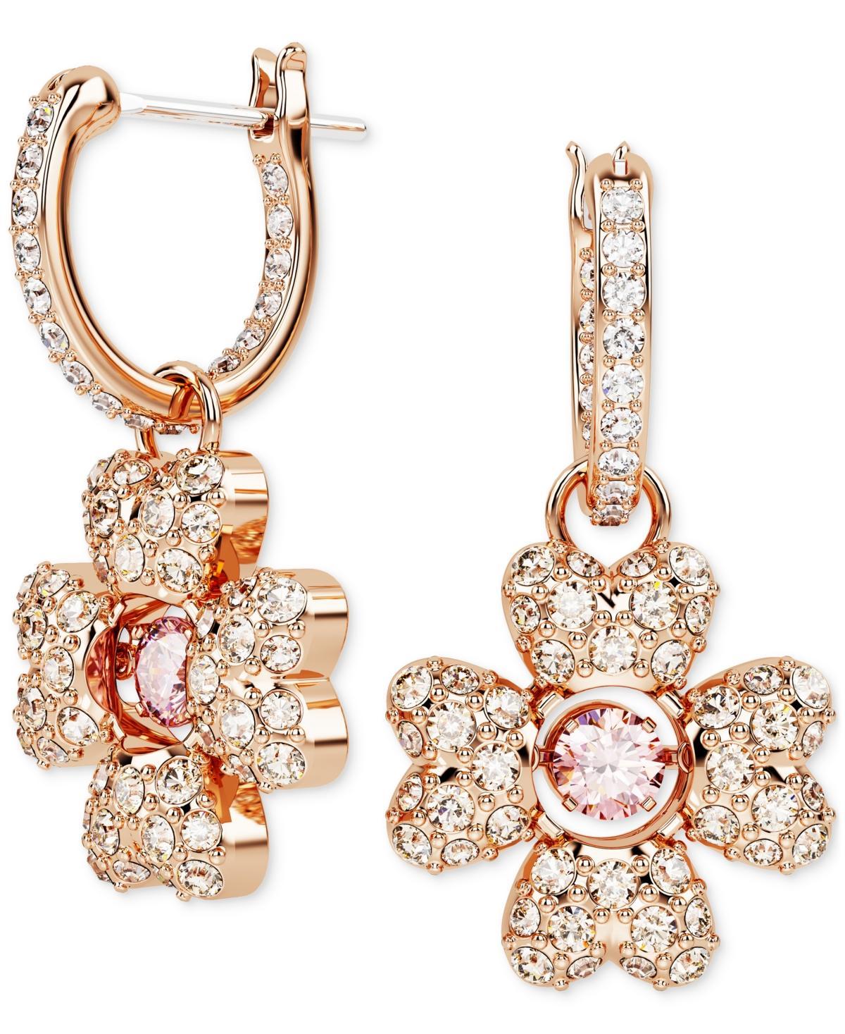 Womens Idyllia Rose Goldtone & Crystal Clover Drop Earrings Product Image