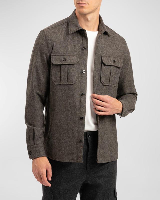 Men's Yarn-Dyed Flannel Overshirt Product Image