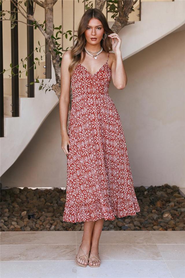 Sit Down Maxi Dress Rust Product Image