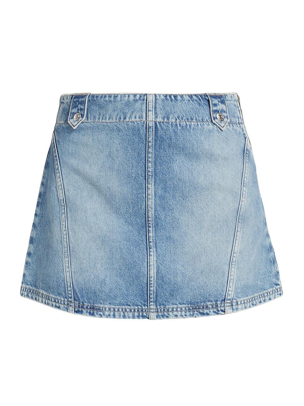 Womens Runaway Denim Mid-Rise Miniskirt Product Image