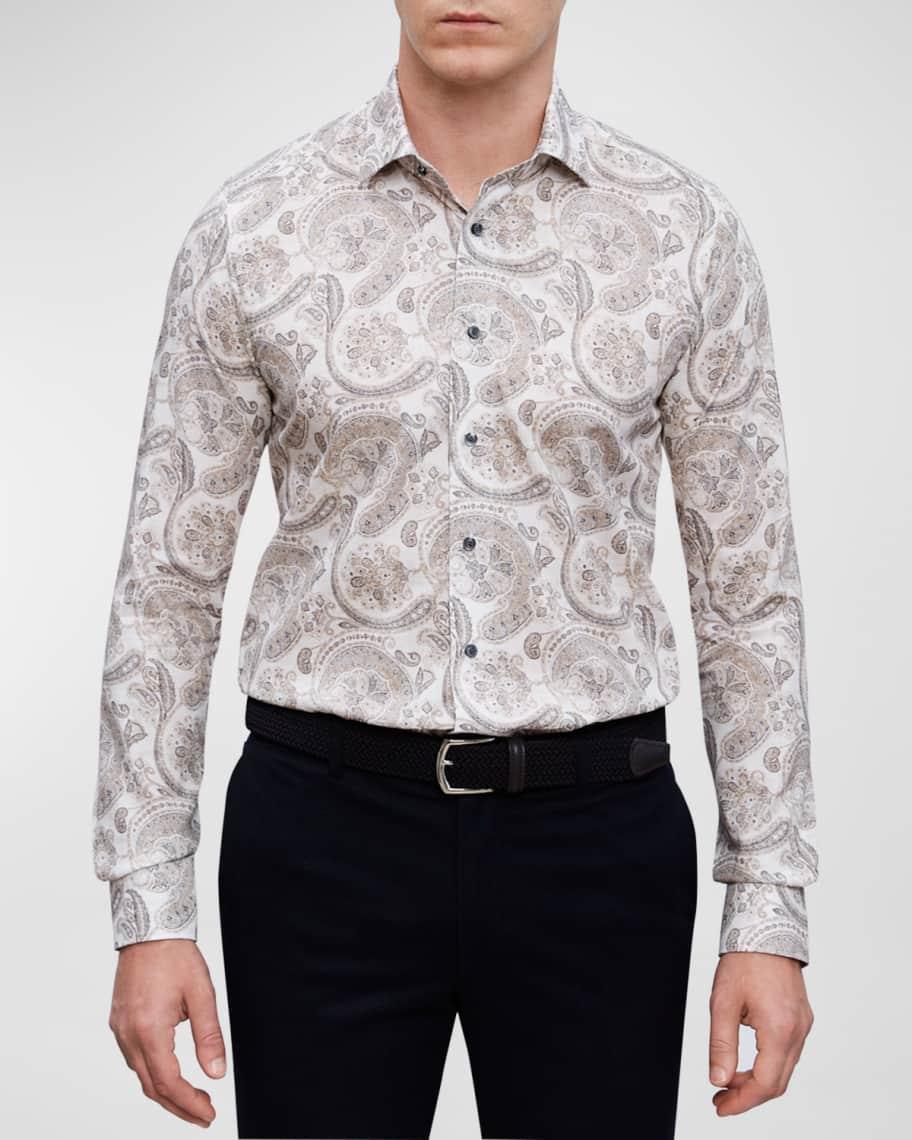 Mens Cotton Paisley-Print Sport Shirt Product Image