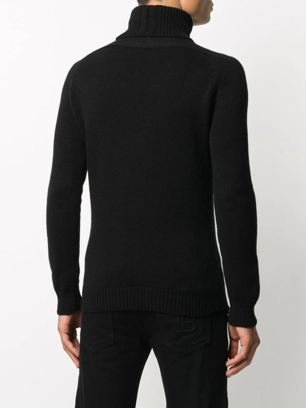 Ribbed-knit Roll-neck Jumper In Black Product Image