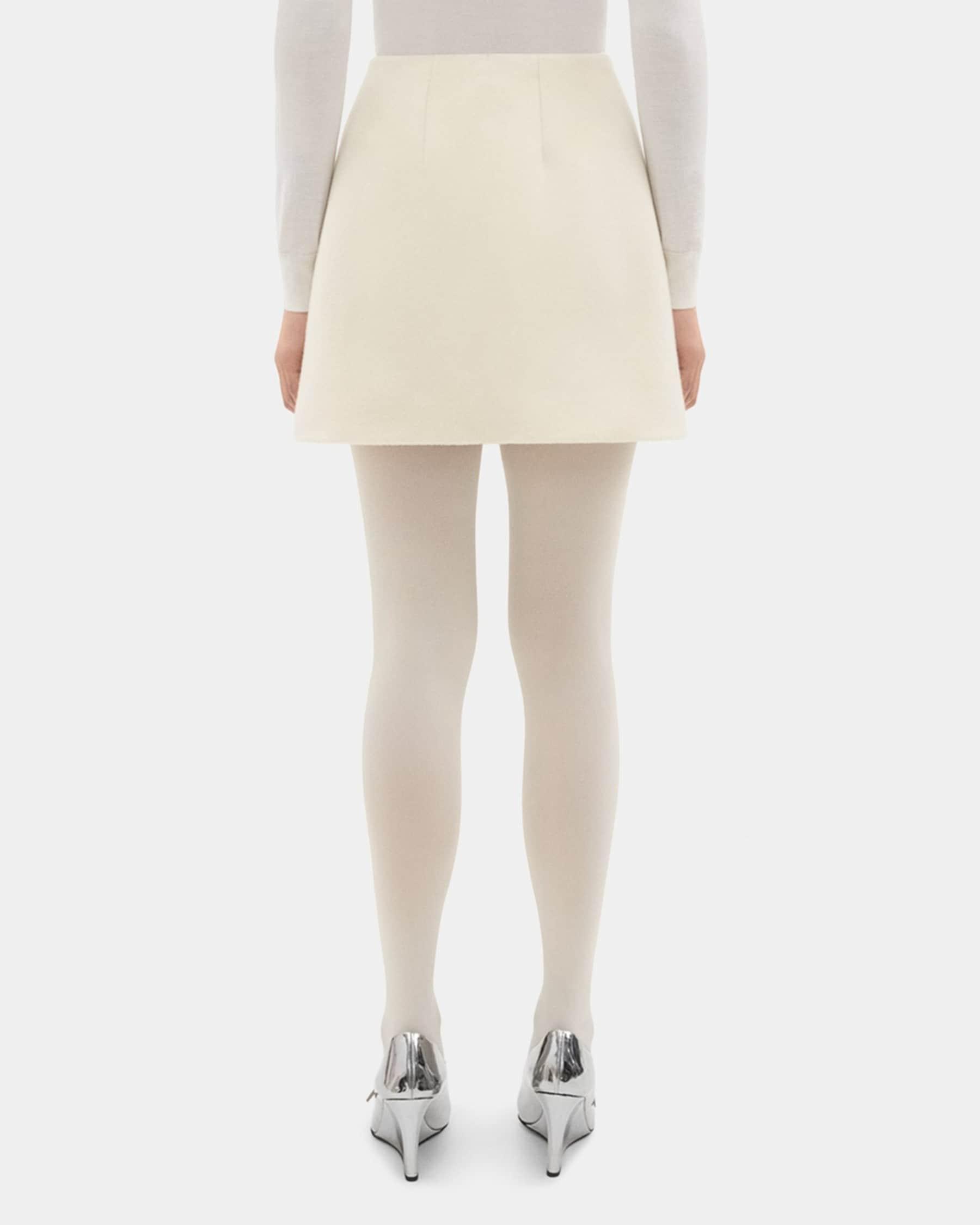 High-Waist Mini Skirt in Double-Face Wool-Cashmere Product Image