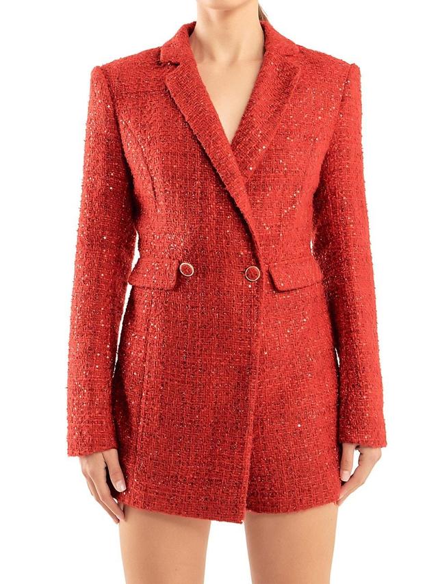 Womens Tweed Blazer Romper Product Image