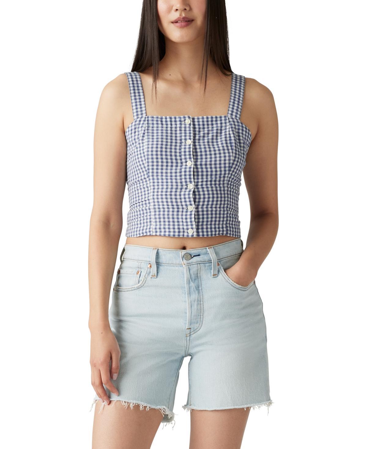 Levis Womens Lottie Floral-Print Crop Square-Neck Top product image