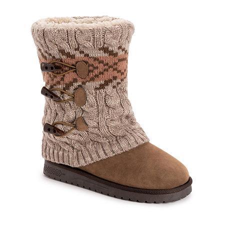 Essentials by MUK LUKS Cheryl Womens Knit Winter Boots Grey Product Image