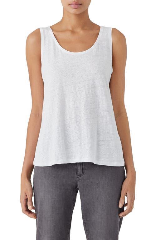 Eileen Fisher Organic Linen Scoop Neck Sleeveless Jersey Knit Tank Product Image