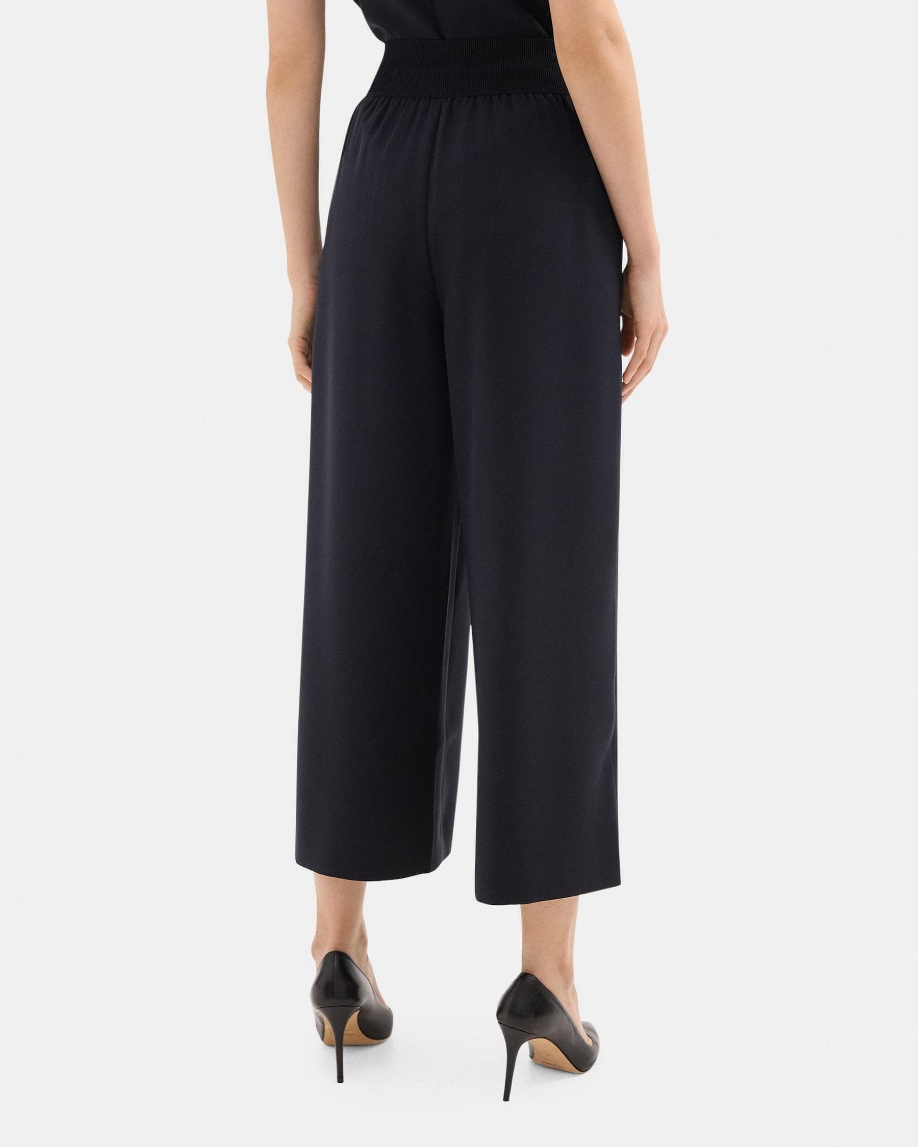 Cropped Pull-On Pant in Crepe Product Image