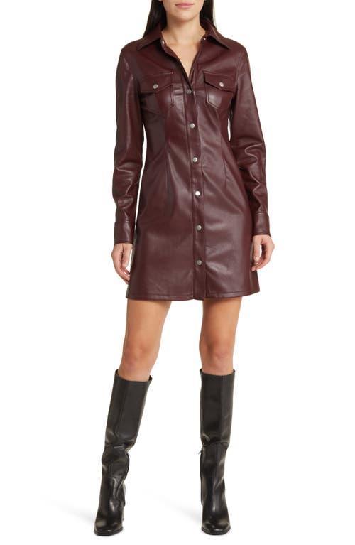 Avec Les Filles Faux-Ever Leather Mini Shirtdress Product Image