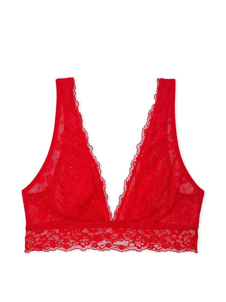 Sexy Tee Sequin Posey Lace Triangle Bralette Product Image