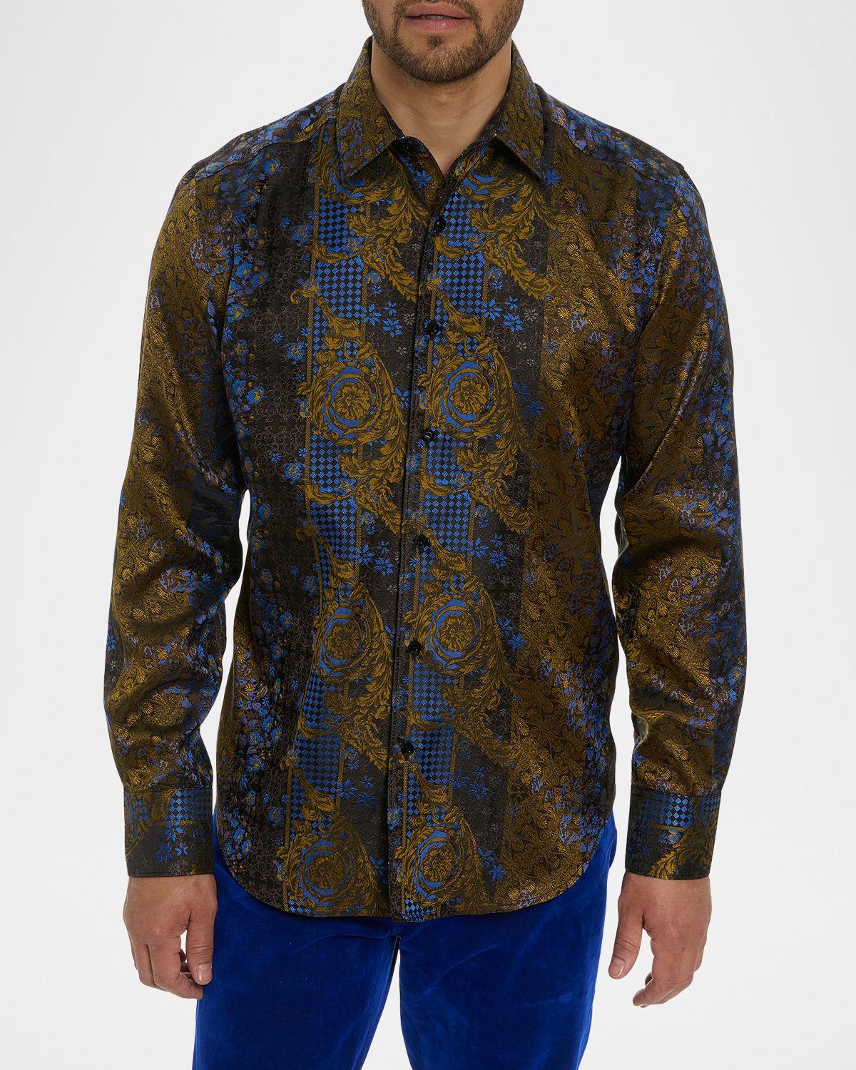 Mens Regal Dreams Jacquard Silk-Blend Shirt Product Image