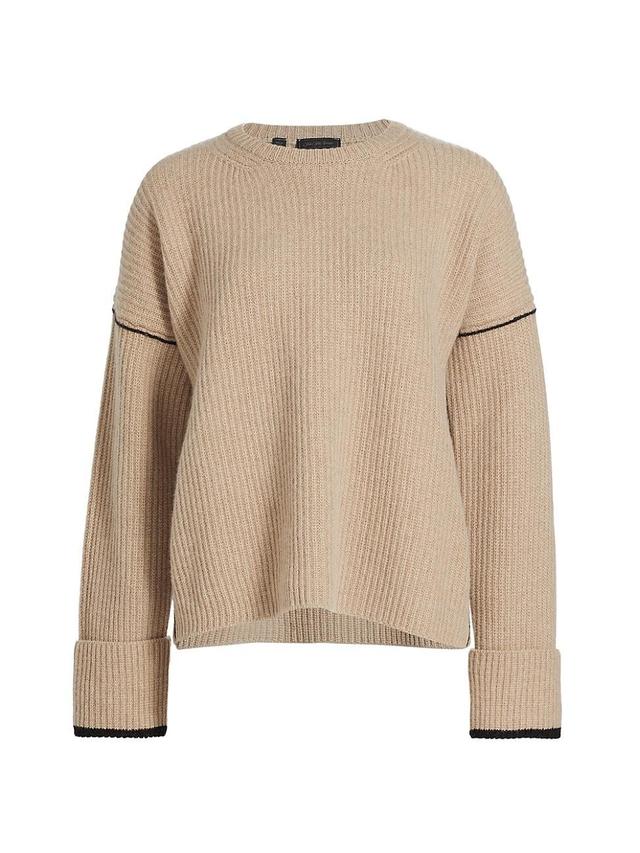 Womens Oversized Wool Crewneck Sweater Product Image