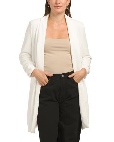 Knit Crepe Solid Blazer for Women | Polyester/Spandex Product Image