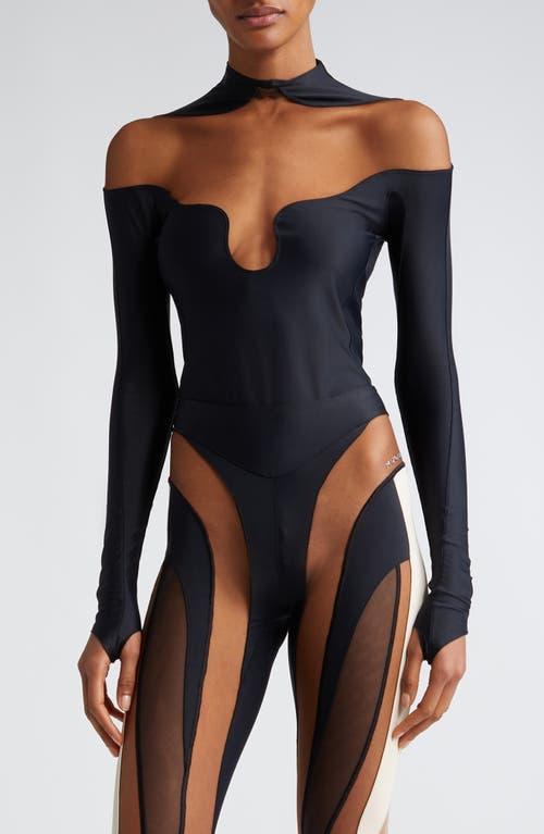 MUGLER Illusion Off the Shoulder Bodysuit Product Image